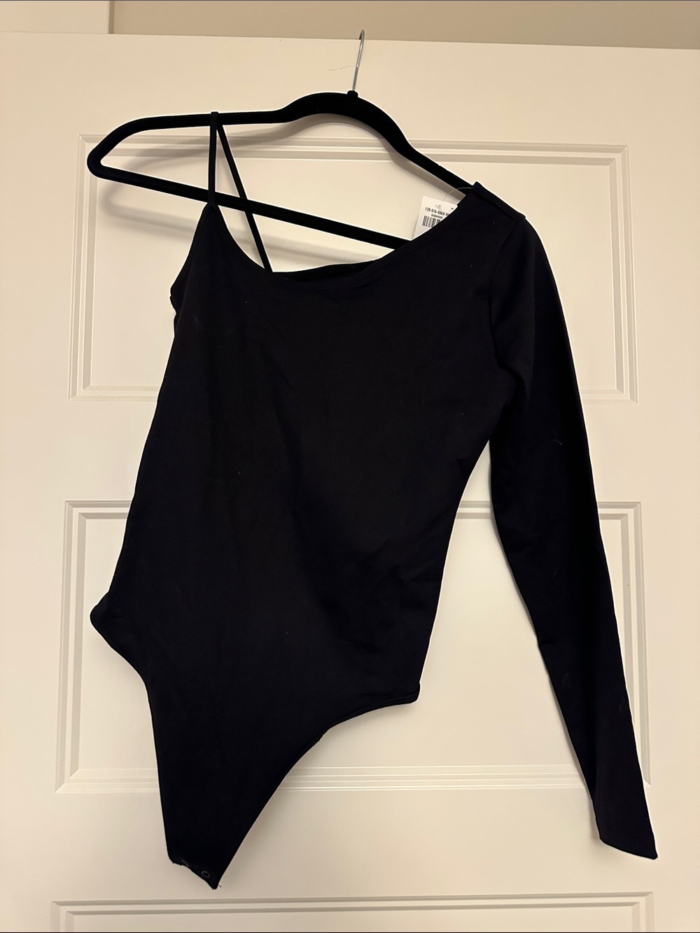 Abercrombie & Fitch Black Asymmetrical One-Shoulder Bodysuit
